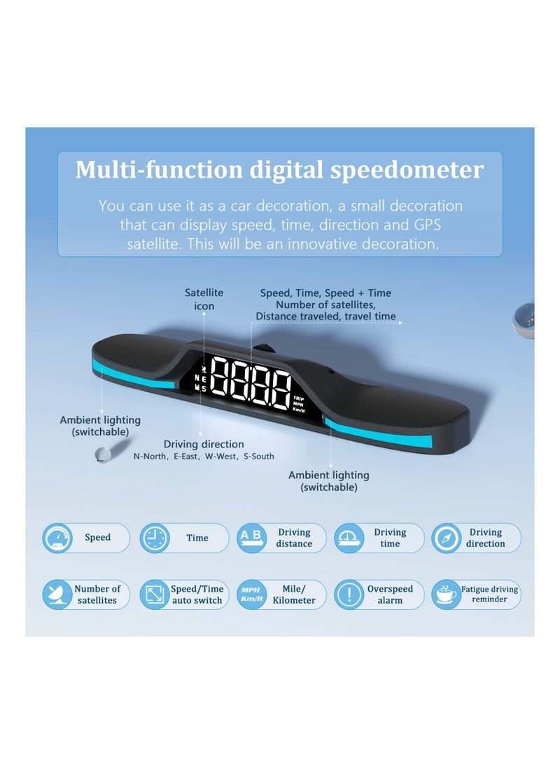 Digital Speedometer for Car G15, Heads Up Display Cars with Overspeed Alarm and Speed in MPH KPH, Fatigue Driving Alarm, USB Plug Play, Suitable All (G15) - Image 3