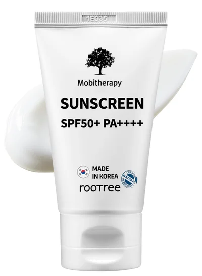 rootree Mobitherapy UV Sun Shield - Korean Skincare, Moistruising Sunscreen SPF 50, UV Protection, Anti Aging and Wrinkle, Vegan & Cruelty Free