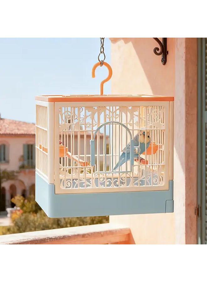 Large Blue Walk In Bird Cage For Parrots Heavy Duty Portable Aviary With Lockable Doors - Image 2