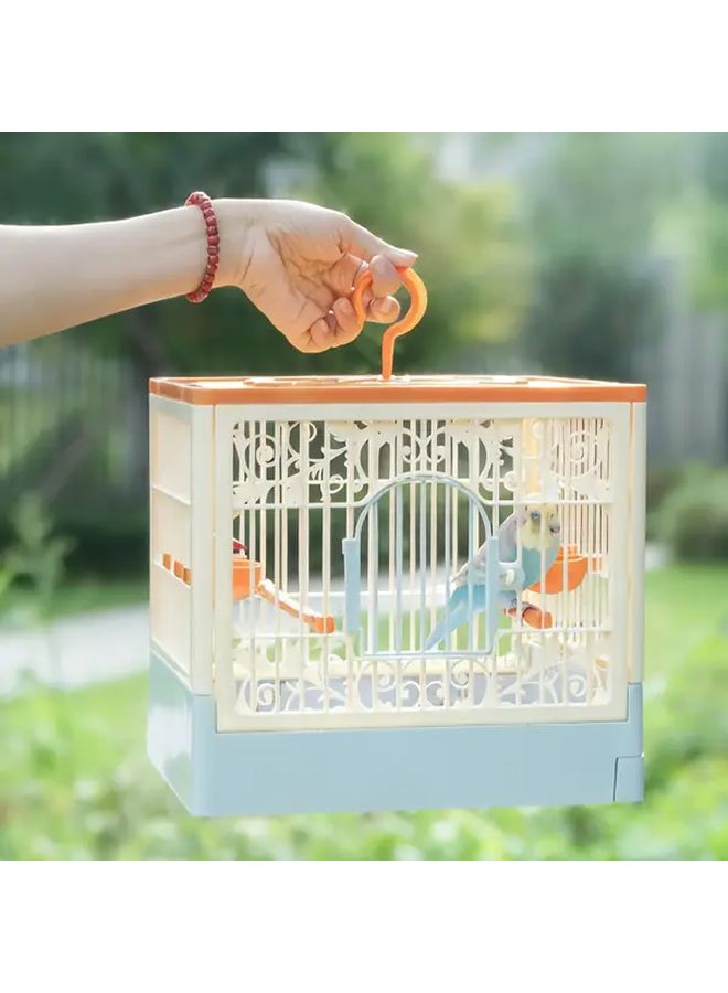 Large Blue Walk In Bird Cage For Parrots Heavy Duty Portable Aviary With Lockable Doors - Image 4