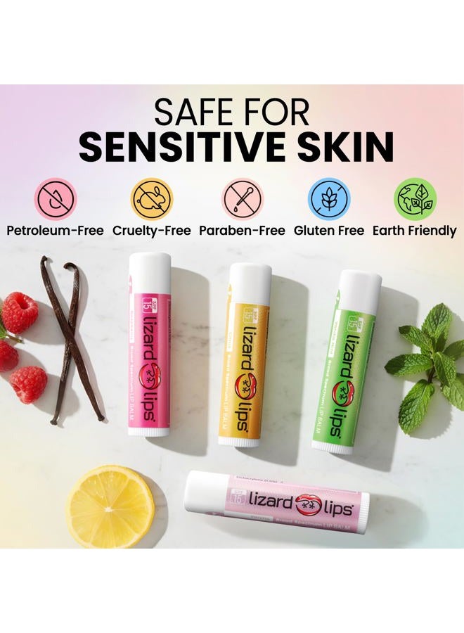 Lizard Lips SPF 15 Lip Balm (4 Flavor Variety) - Image 5