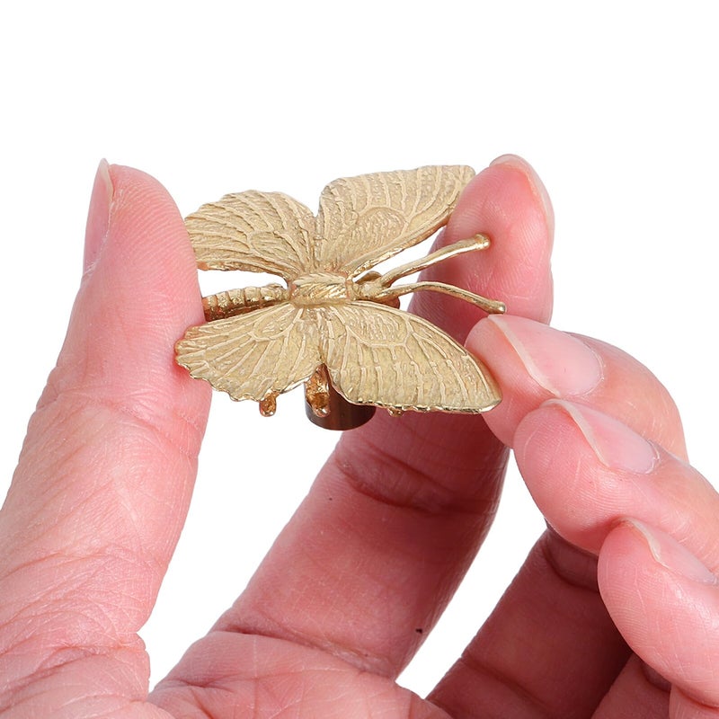 Brass Butterfly Drawer Pulls Vintage Cabinet Knobs Bronze Hardware For Wardrobe Kitchen Dresser - Image 5