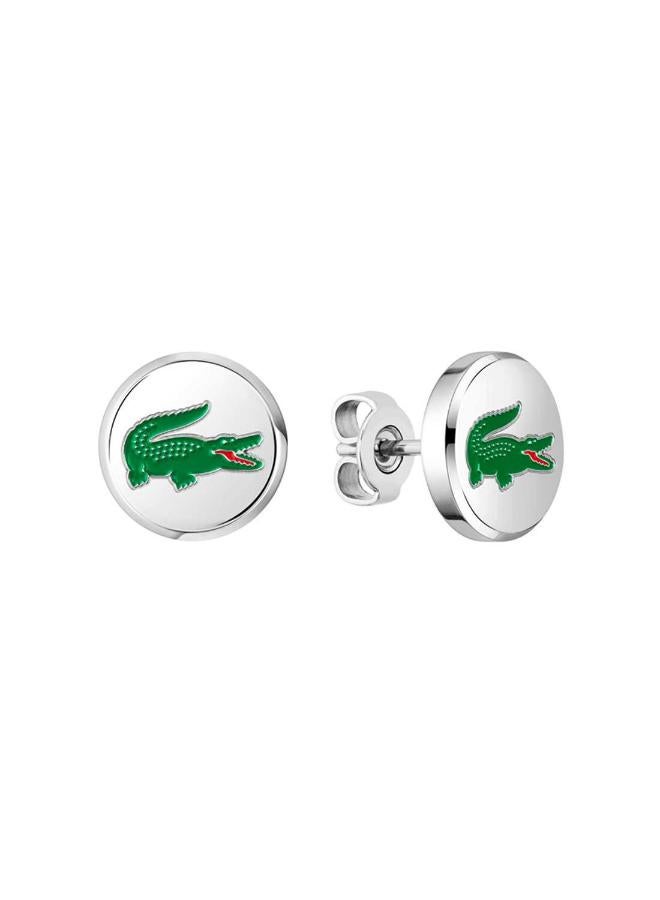 LACOSTE ARTHOR Stud Earrings in Stainless Steel with Enamel Crocodile - Image 1
