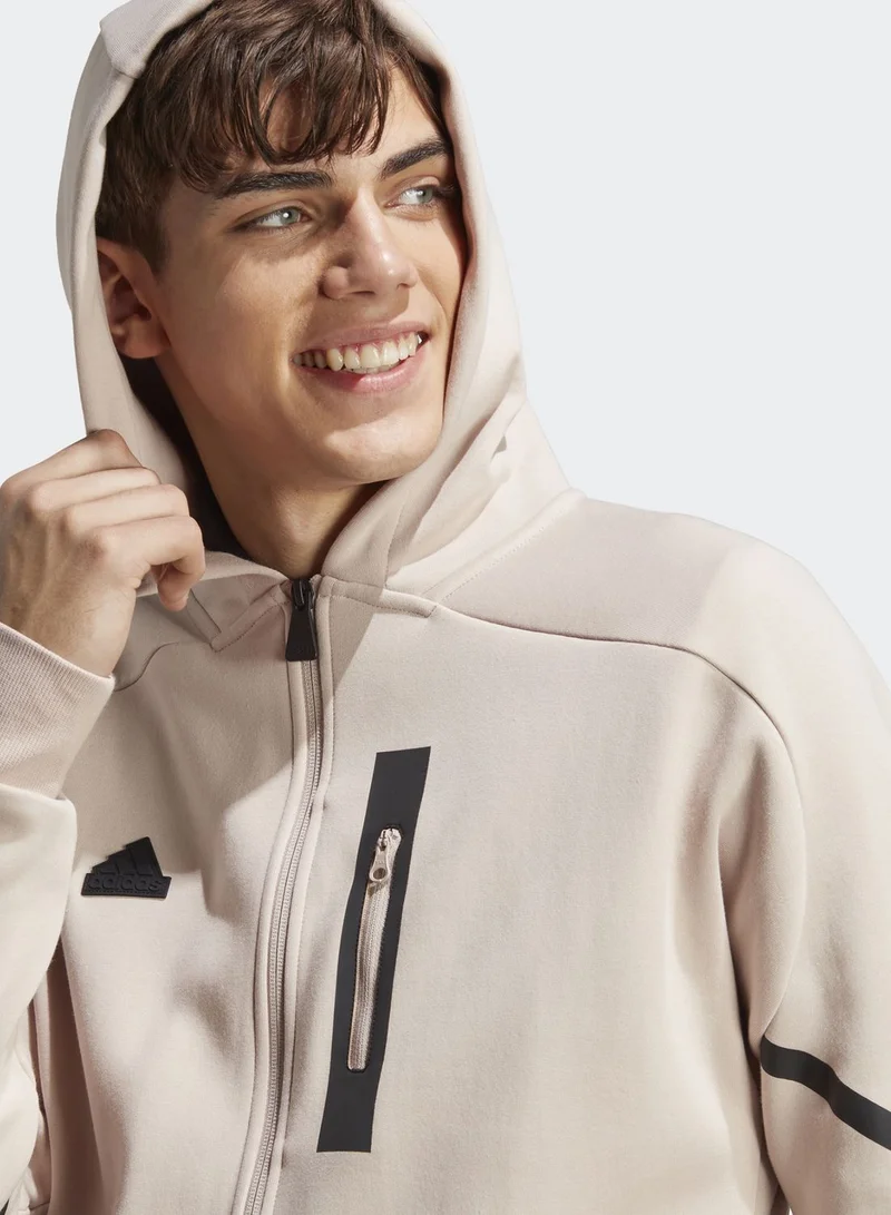 adidas هودي بسحاب امامي