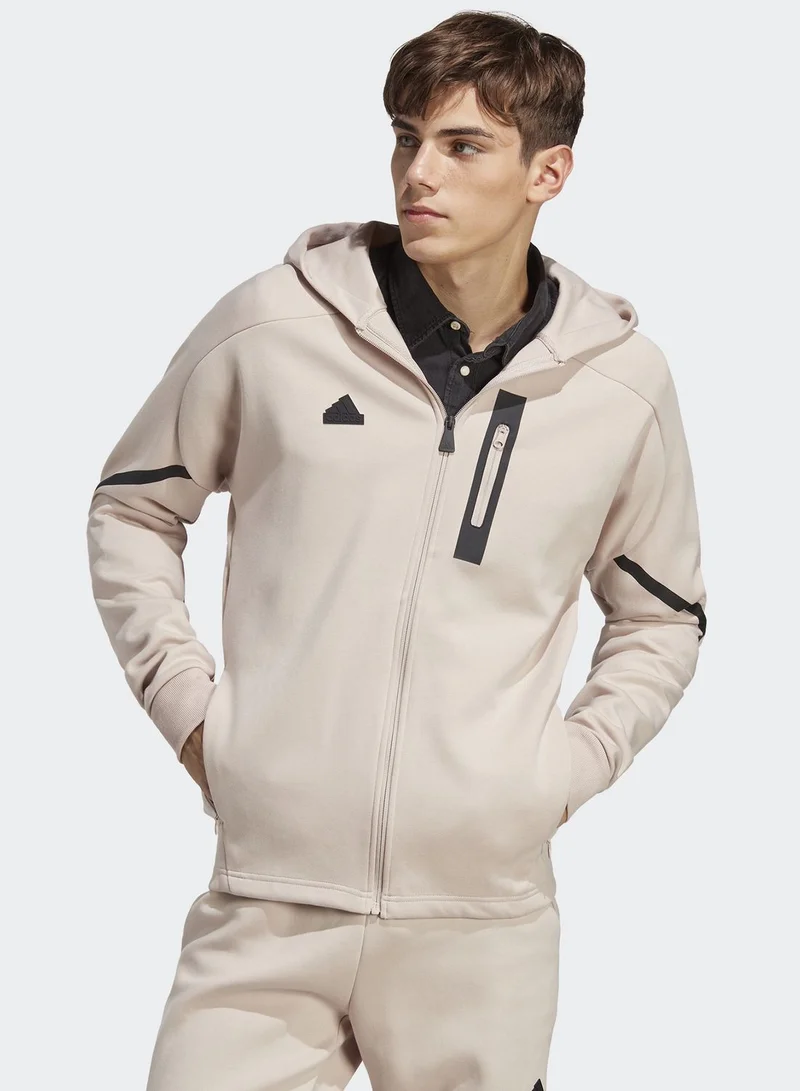 adidas هودي بسحاب امامي