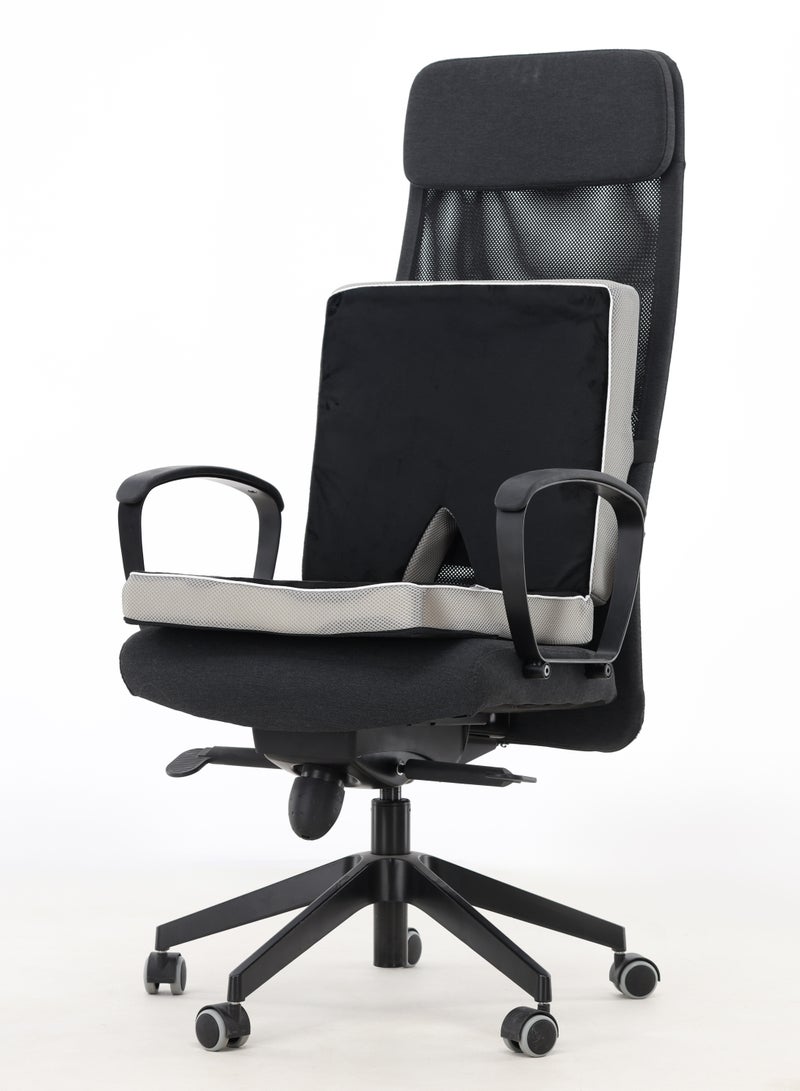 Rest Ergonomic Seat & Back Cushion - Memory Foam Support Pillow for Lumbar, Coccyx & Spine Comfort - Adjustable Universal Seat Cushion for Office Chairs, Car Seats & Home Seating - Pain Relief & Posture Correcting Chair Pad - Image 4