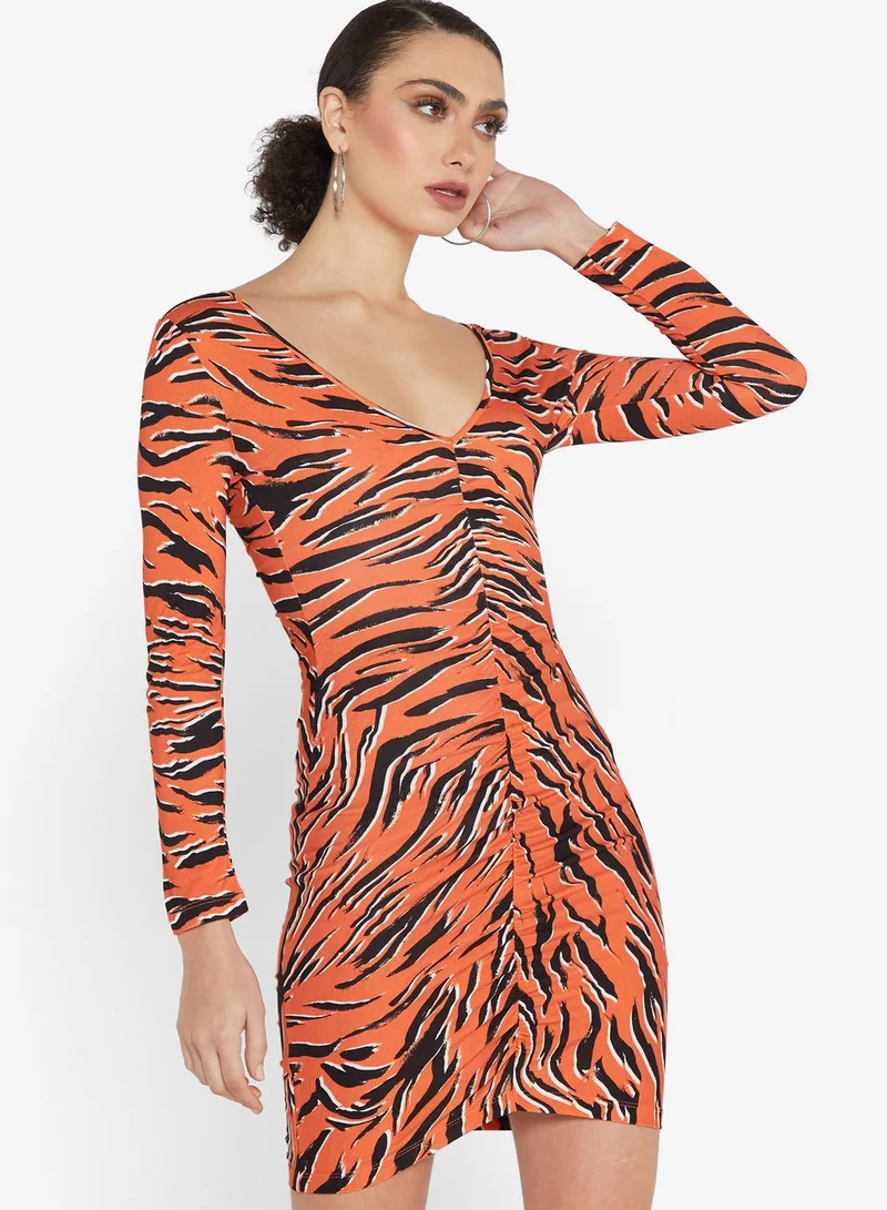 French Connection V-Neck Printed Dress