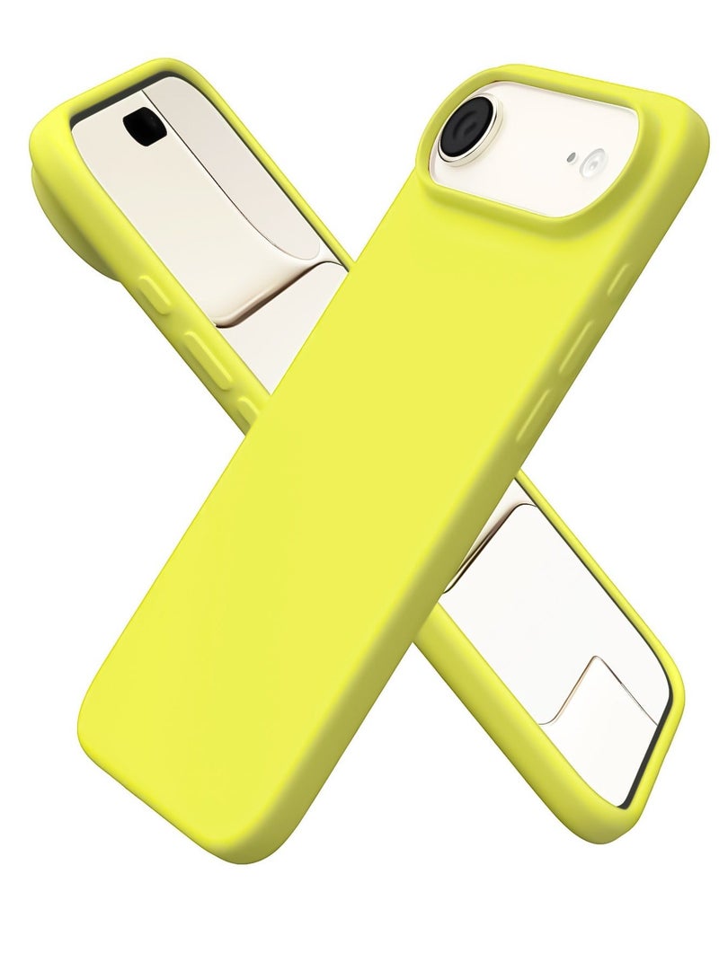 Compatible with iPhone 17 Air Case Slim Liquid Silicone 4 Layers Soft Gel Rubber Shockproof Protective Phone Case with Anti Scratch Microfiber Lining (Yellow) - Image 1