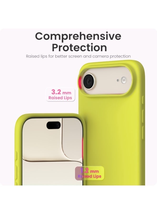 Compatible with iPhone 17 Air Case Slim Liquid Silicone 4 Layers Soft Gel Rubber Shockproof Protective Phone Case with Anti Scratch Microfiber Lining (Yellow) - Image 2