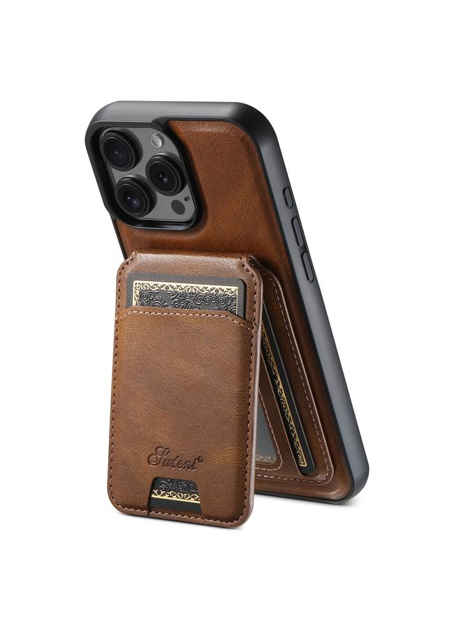 Suteni Case For iPhone 16 Pro Max H15 MagSafe Oil Eax Leather Detachable Wallet Back Phone Case - Image 1