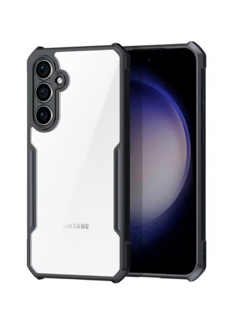 Xundo Clear Case for Samsung Galaxy S25 | Premium Rugged | Durable Shock-absorbing Frame | Black Border | Thermoplastic Polyurethane | Airbag Anti-drop Protection - Clear - Image 1