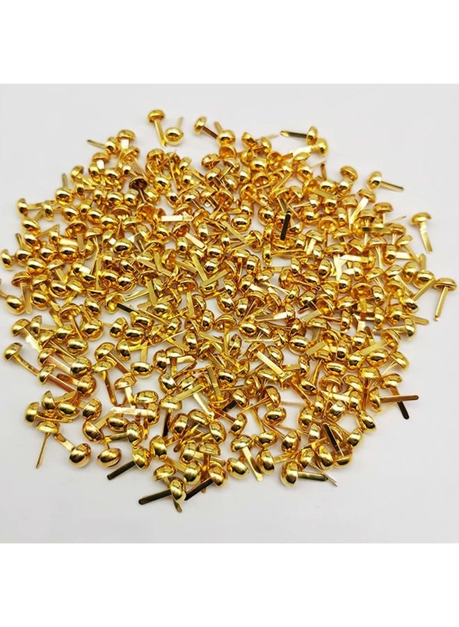 Alamic 300 Pieces Paper Fasteners Brads Round Fasteners for Art Crafting School Project Decorative Scrapbooking Crafts Making DIY Supplies 8 x 15mm (Gold)) - Image 1