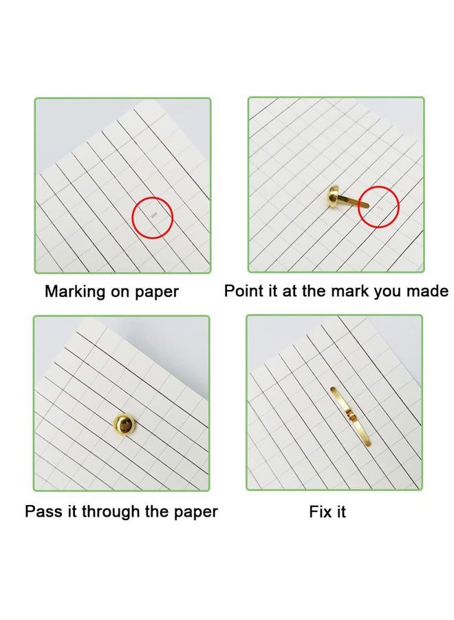 Alamic 300 Pieces Paper Fasteners Brads Round Fasteners for Art Crafting School Project Decorative Scrapbooking Crafts Making DIY Supplies 8 x 15mm (Gold)) - Image 3