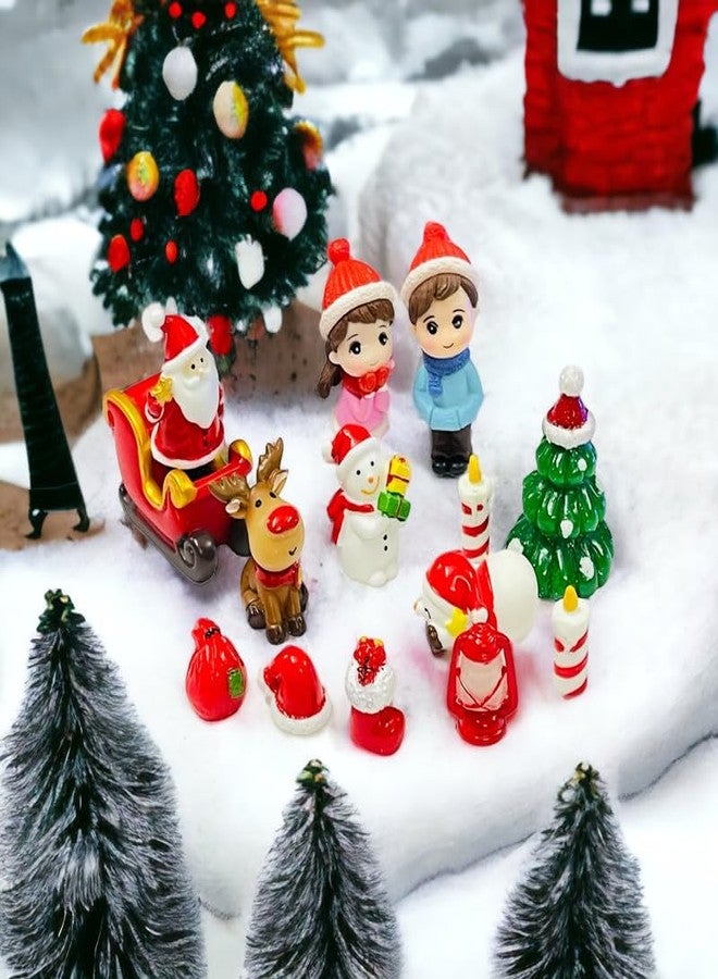 Moira 14 pcs Christmas Theme Miniature Decoration Items for Shops, Cake Toppers Plants, Terrariums, Doll Houses, Fairy Gardens - Image 1