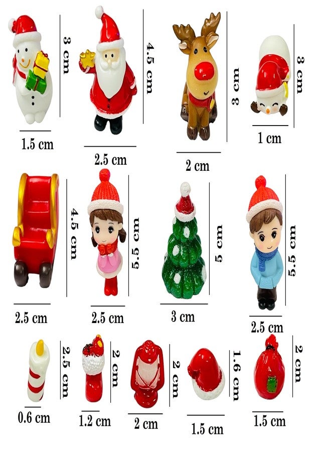 Moira 14 pcs Christmas Theme Miniature Decoration Items for Shops, Cake Toppers Plants, Terrariums, Doll Houses, Fairy Gardens - Image 3
