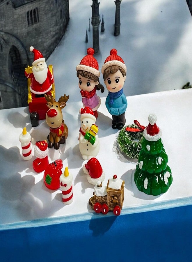 Moira 14 pcs Christmas Theme Miniature Decoration Items for Shops, Cake Toppers Plants, Terrariums, Doll Houses, Fairy Gardens - Image 4
