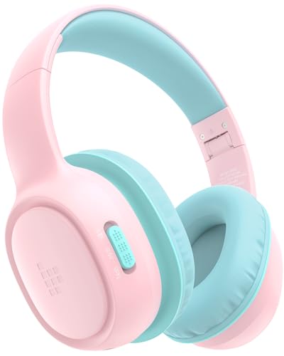 Tronsmart KH02 Kids Headphones, Volume Limit 74/85/93dB, 45H Playtime, Built-in 3.5mm Audio Cable, Foldable, Wireless Headphones with Microphone for School/Travel/Plane (Blue) - Image 1