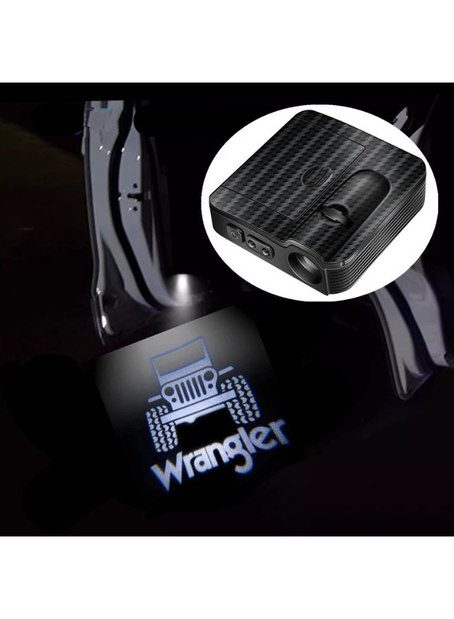 Vierex 2Pcs LED Car Door Logo Welcome Light for Jeep Wrangler JK | Wireless Ghost Shadow Projector Lamps | Custom Design Logo | Battery Operated | Easy Installation - Image 1