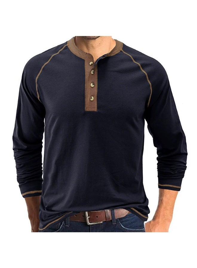 general Men's Henley Shirts Raglan Long Sleeve Casual Slim Fit Lightweight Fashion T-Shirts - Image 1