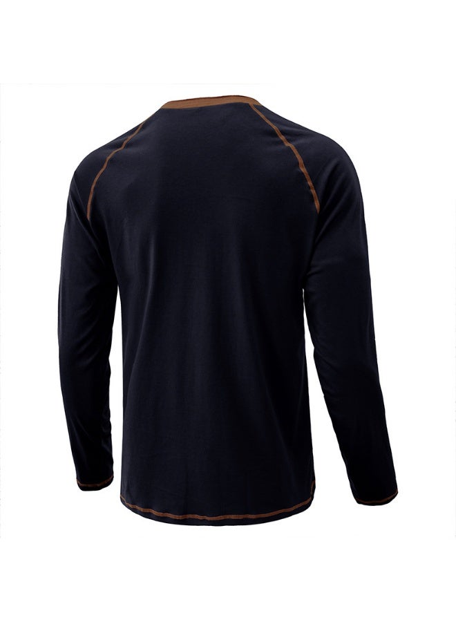 general Men's Henley Shirts Raglan Long Sleeve Casual Slim Fit Lightweight Fashion T-Shirts - Image 2