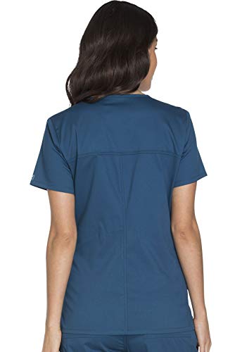 Cherokee Scrubs for Women Workwear Core Stretch V-Neck Top, Soft Brushed Twill Plus Size WW630, Caribbean Blue, XX-Small - Image 5