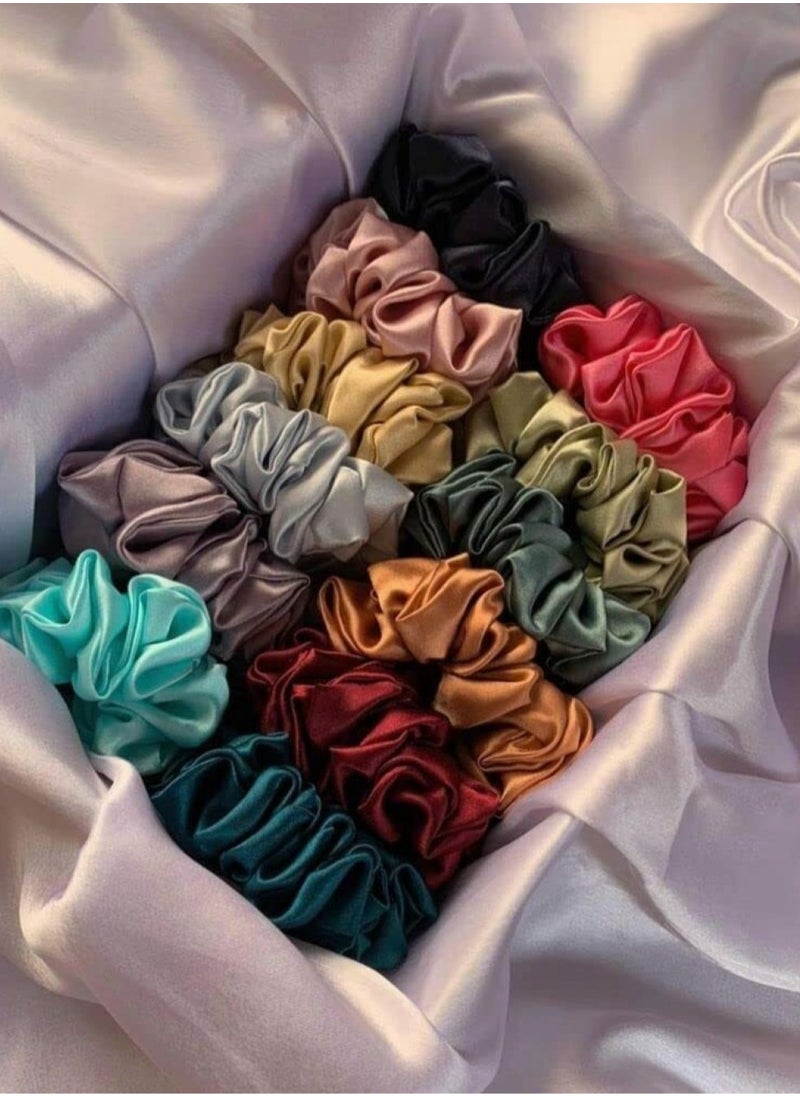 Generic - 6 Pcs Hair Scrunchies Ponytail Holder Satin Elastic Soft Hair Ties Scrunchy Hair Bands for Girls and Ladies Hair Accessories - Image 1