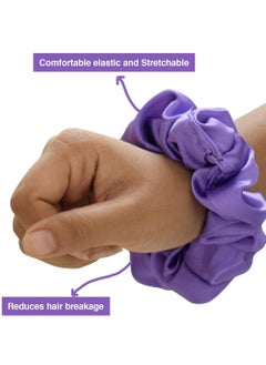 Generic 6 Pcs Hair Scrunchies Ponytail Holder Satin Elastic Soft Hair Ties Scrunchy Hair Bands for Girls and Ladies Hair Accessories  - Image 4