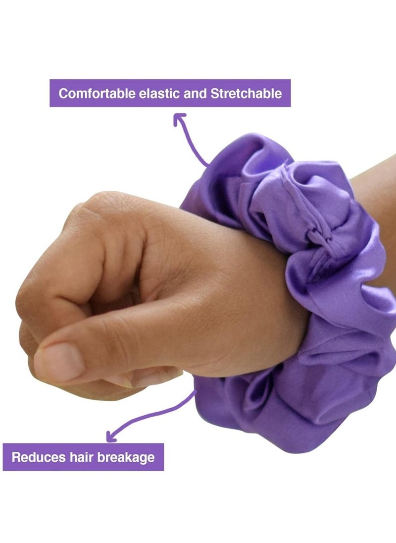 Generic - 6 Pcs Hair Scrunchies Ponytail Holder Satin Elastic Soft Hair Ties Scrunchy Hair Bands for Girls and Ladies Hair Accessories - Image 1
