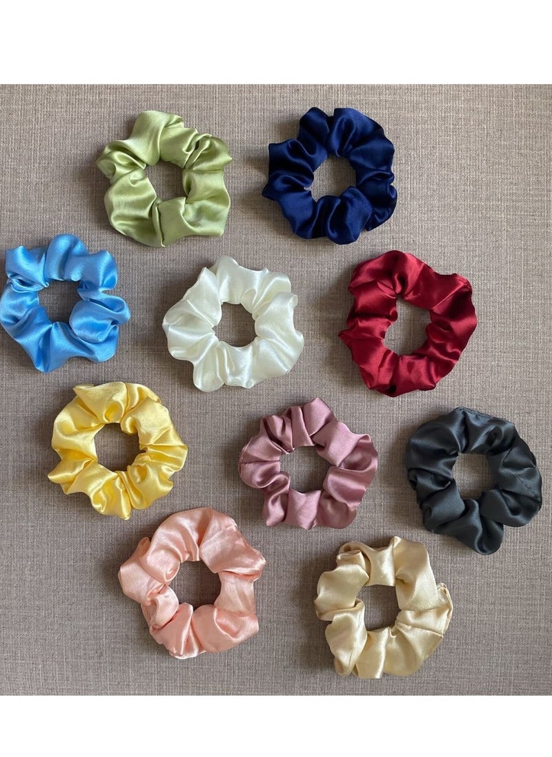Generic - 6 Pcs Hair Scrunchies Ponytail Holder Satin Elastic Soft Hair Ties Scrunchy Hair Bands for Girls and Ladies Hair Accessories - Image 1