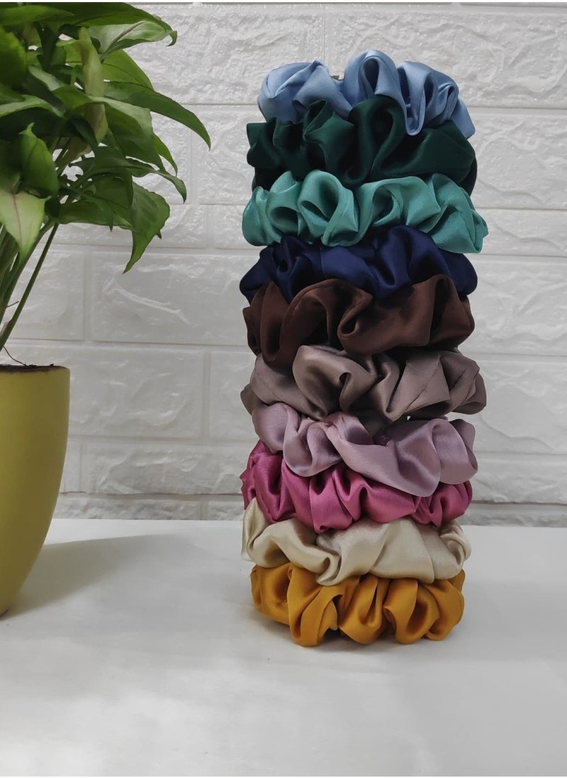 Generic - 6 Pcs Hair Scrunchies Ponytail Holder Satin Elastic Soft Hair Ties Scrunchy Hair Bands for Girls and Ladies Hair Accessories - Image 1