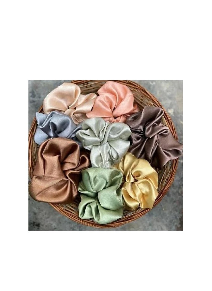 Generic - 6 Pcs Hair Scrunchies Ponytail Holder Satin Elastic Soft Hair Ties Scrunchy Hair Bands for Girls and Ladies Hair Accessories - Image 1