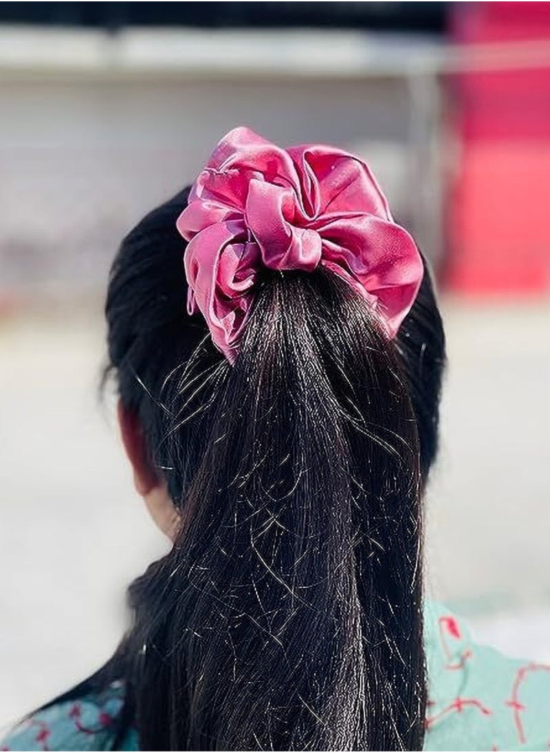 Generic - 6 Pcs Hair Scrunchies Ponytail Holder Satin Elastic Soft Hair Ties Scrunchy Hair Bands for Girls and Ladies Hair Accessories - Image 1