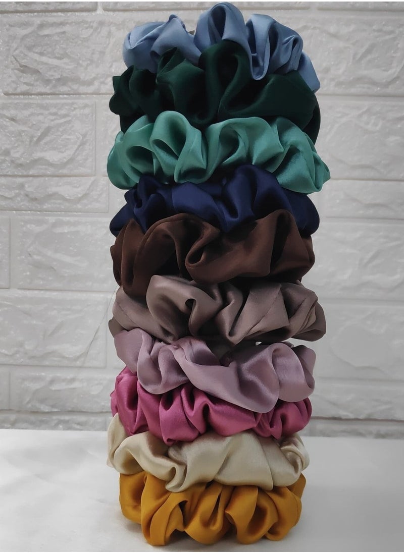 Generic - 6 Pcs Hair Scrunchies Ponytail Holder Satin Elastic Soft Hair Ties Scrunchy Hair Bands for Girls and Ladies Hair Accessories - Image 1