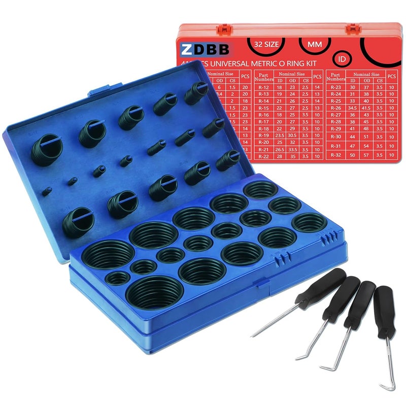 ZDBB 826 Pcs Universal Rubber O Ring Assortment Kit in Inch Standard SAE O-Rings and Metric Oring Set for Automotive Plumbing Faucet Repair, Air or Gas Connections,Resist Oil and Heat - Image 1
