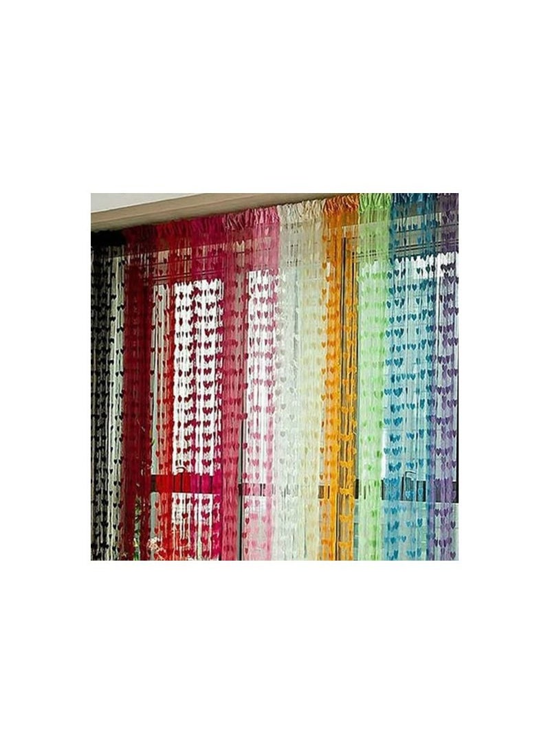 Spaceshoop - Cute Heart Line Tassel String Door Single Curtain Panel - Image 1