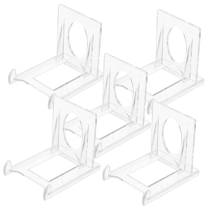 5Pcs Clear Acrylic Photo Card Picture Display Stand Rack Set - Image 2