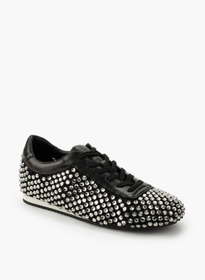 Celeste Women Stud Embellished Lace-Up Sneakers