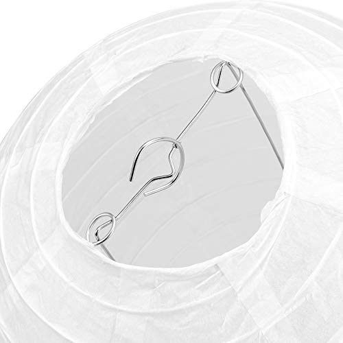 ZEONHAK 40 Pack 6, 8, 10, 12 Inches White Paper Lantern, Decorative Round Paper Lanterns for DIY Crafts, Wedding, Party, Decoration, 10 Pack for Each Size - Image 3