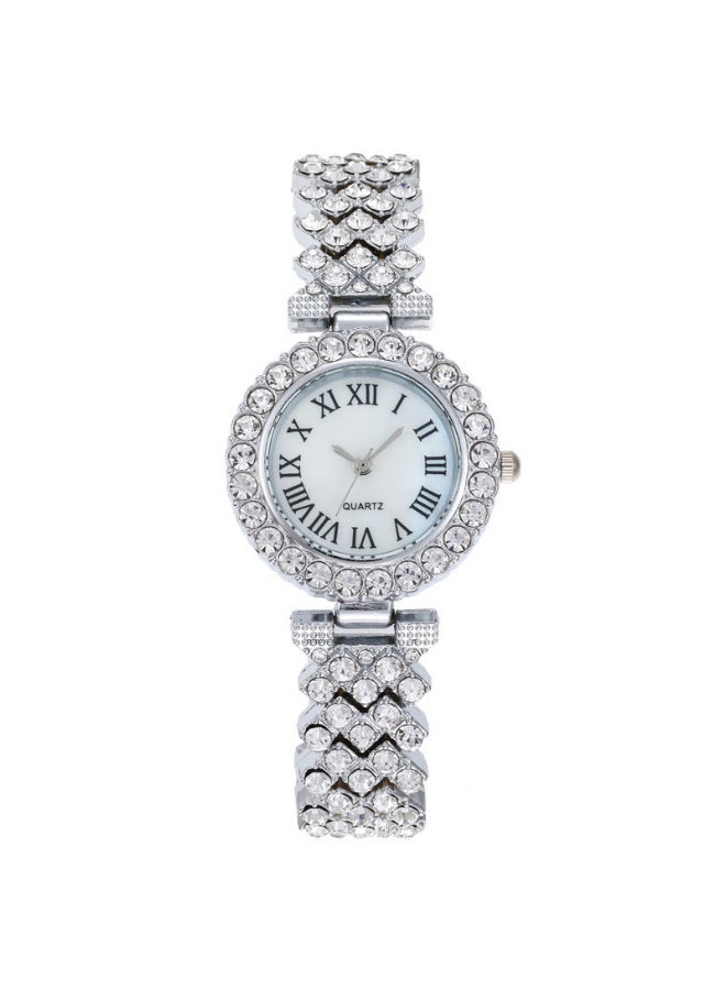 QUARTZ Women Watches Diamond Luxury Quartz Watch Ladies Wristwatches with Crown Bangle Set Gifts - Image 3
