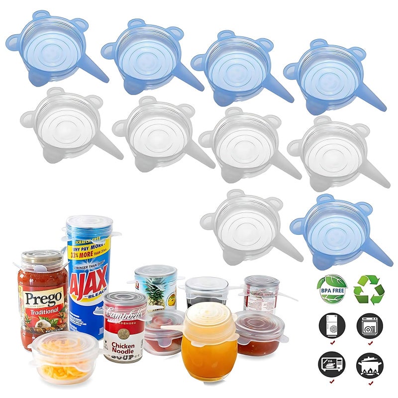 Adpartner Silicone Can Lids (10 Pack  All 2.6'' Diameter)  Reusable Silicone Stretch Lids For Pet Food Cans  Bpa-Free Silicone Seal Can Covers For Yogurt Jars Soda Regular Mason Jars Canned Pet Foods - Image 1