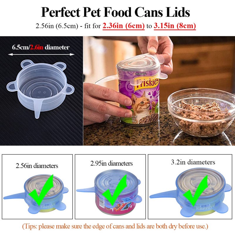 Adpartner Silicone Can Lids (10 Pack  All 2.6'' Diameter)  Reusable Silicone Stretch Lids For Pet Food Cans  Bpa-Free Silicone Seal Can Covers For Yogurt Jars Soda Regular Mason Jars Canned Pet Foods - Image 2