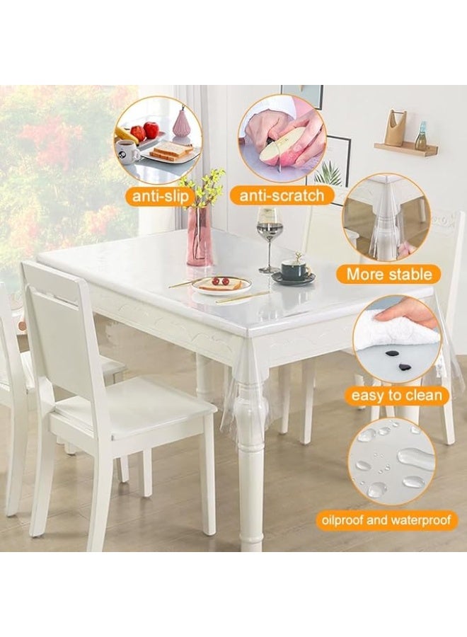 Transparent Tablecloth, 140 x 240 cm, Washable, Protective Tablecloth, Table Protector, Transparent Protective Film, PVC, Water-Repellent, Easy Care, Table Film, Suitable for Indoor and Outdoor - Image 2