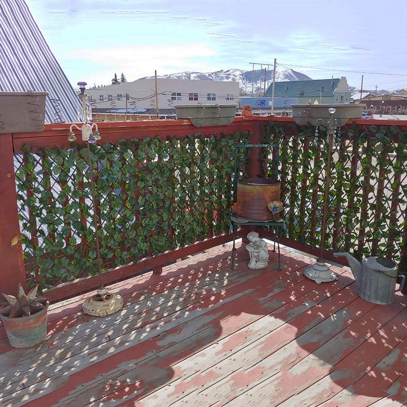 Garden Land شاشة خصوصية قابلة للتوسيع لسياج الشرفة في الهواء الطلق، لوحة سياج زينة من اللبلاب الاصطناعي، سياج اصطناعي (أوراق من جانب واحد)  - Image 5