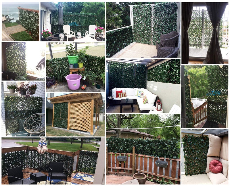 Garden Land شاشة خصوصية قابلة للتوسيع لسياج الشرفة في الهواء الطلق، لوحة سياج زينة من اللبلاب الاصطناعي، سياج اصطناعي (أوراق من جانب واحد)  - Image 4