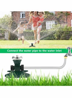 NIBEMINENT Lawn Sprinkler, Gardening Automatic Metal Sprinkler 360° Rotating, Large Area Irrigation Watering Sprinklers with Heavy Duty Base,0.75in Screw Interface  - Image 3