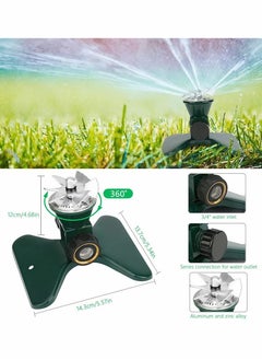 NIBEMINENT Lawn Sprinkler, Gardening Automatic Metal Sprinkler 360° Rotating, Large Area Irrigation Watering Sprinklers with Heavy Duty Base,0.75in Screw Interface  - Image 4