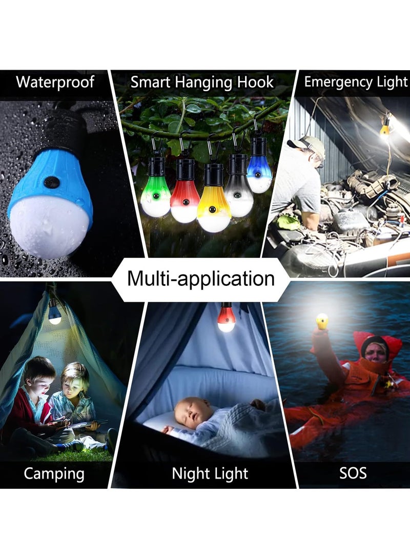 Camping Lights 5 Pack, Portable Camping Light 4 Lighting Modes, Battery Operated Hanging Tent Light, LED Camping Tent Lantern, Camping Equipment For Camping Hiking Backpacking Fishing Outage(5 pcs) - Image 5