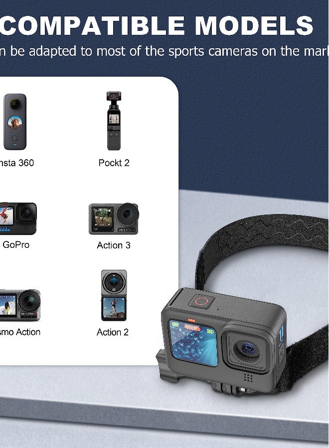 حامل حزام الرأس لكاميرات DJI OSMO Action و Insta360 X3 One R و GoPro Hero Series وملحقات تصوير الفيديو من منظور الشخص الأول - Image 2