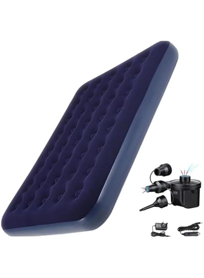 HOOKOR Air Cushion Bed, Inflatable Car Bed, Inflatable Flocking Beach Pillow Bed Outdoor Mattress, For Camping Car (Double bed 198 * 180 * 22) - Image 1