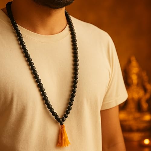 HindCraft Karungali Mala 108 Beads | Natural Ebony Wood Jap Mala for Meditation & Prayer | Unisex Spiritual Necklace for Men & Women - Image 2